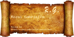 Rozsi Gabriella névjegykártya